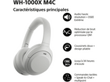 SONY WH-1000XM4C - Casque sans fil avec Anti-bruit - Argenté