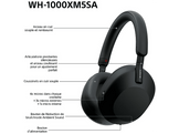 SONY WH-1000XM5SA – Casque audio sans fil avec réduction de bruit – Soft Case Edition - Noir
