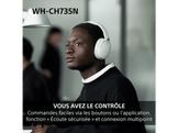 SONY WH-CH735N - Casque sans fil avec réduction de bruit - Bleu