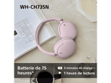 SONY WH-CH735N - Casque sans fil avec réduction de bruit - Bleu