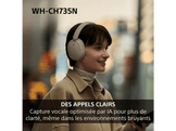 SONY WH-CH735N - Casque sans fil avec réduction de bruit - Bleu