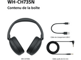 SONY WH-CH735N - Casque sans fil avec réduction de bruit - Noir