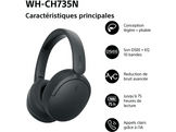 SONY WH-CH735N - Casque sans fil avec réduction de bruit - Noir