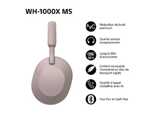 Charger l&#39;image dans la galerie, SONY WH1000XM5 - Casque audio sans fil avec réduction de bruit Smoky Pink
