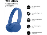 SONY WHCH535 On-ear Casque sans fil Blue