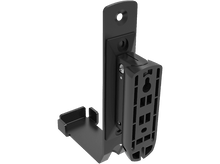 Charger l&#39;image dans la galerie, Support de barre de son noir en forme de L monté sur fond noir. Possède des trous pour vis.
