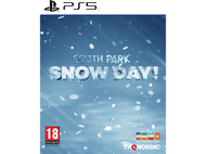 South Park Snow Day ! Pochette de jeu PS5, neige qui tombe. Le logo Nordic en bas.
