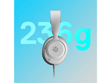 Charger l&#39;image dans la galerie, Casque blanc avec fond bleu clair. Le texte &#39;236g&#39; est écrit en vert en grand derrière le casque.
