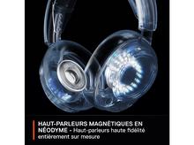 Charger l&#39;image dans la galerie, Casque transparent avec composants internes visibles sur fond noir. Texte en bas.
