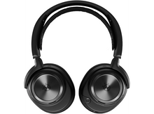 Charger l&#39;image dans la galerie, Casque circum-auriculaire noir. Écouteurs métalliques. Logo SteelSeries.
