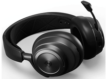 Charger l&#39;image dans la galerie, Casque noir avec microphone. L&#39;écouteur gauche est visible. Le fond est blanc.
