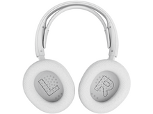 Charger l&#39;image dans la galerie, Casque blanc avec bandeau. Les écouteurs portent les lettres &#39;L&#39; et &#39;R&#39;.
