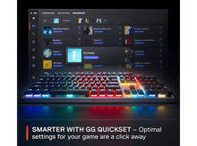 Charger l&#39;image dans la galerie, Clavier de jeu avec touches éclairées, un écran affiche les options de jeu.
