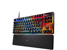 Charger l&#39;image dans la galerie, Clavier rétroéclairé RGB avec repose-poignets. Touches noires, lumière colorée. Clavier noir avec fil USB.
