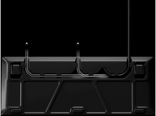 Charger l&#39;image dans la galerie, Dessous de clavier noir avec structure interne visible et ports de connexion.
