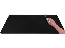 Charger l&#39;image dans la galerie, Tapis de souris noir avec une souris blanche et une main dessus.
