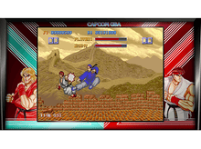 Charger l&#39;image dans la galerie, Écran de jeu de combat avec deux personnages, l&#39;un frappant l&#39;autre en l&#39;air.
