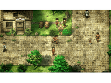 Charger l&#39;image dans la galerie, Vue aérienne d&#39;une scène de jeu pixélisée avec des bâtiments, une route, des arbres et des personnages.
