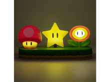 Charger l&#39;image dans la galerie, Un écran éclairé avec Mario, une étoile et une fleur.

