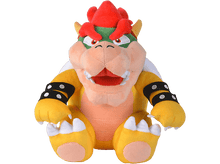 Charger l&#39;image dans la galerie, Peluche Bowser avec une crête rouge, un corps jaune et des bracelets à pointes noirs.
