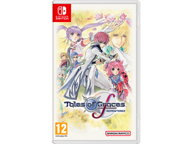 Boîtier de jeu Tales of Graces Remastered. Une femme aux longs cheveux est sur la couverture. Logo Switch visible.
