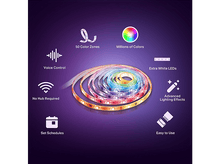 Charger l&#39;image dans la galerie, Bande lumineuse LED avec diverses fonctionnalités : commande vocale, 50 zones de couleurs, millions de couleurs, pas de hub requis, horaires et facile à utiliser.
