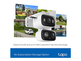 TAPO Caméra de sécurité intérieure/extérieure C246D avec double objectif et fonction panoramique/inclinaison