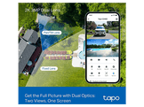 TAPO Caméra de sécurité intérieure/extérieure C246D avec double objectif et fonction panoramique/inclinaison