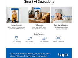 TAPO Caméra de sécurité TC72 Pan/Tilt AI Wi-Fi  Blanc (TC72 PAN/TILT CAMERA QHD)