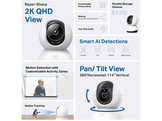 TAPO Caméra de sécurité TC72 Pan/Tilt AI Wi-Fi  Blanc (TC72 PAN/TILT CAMERA QHD)