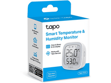 Charger l&#39;image dans la galerie, Moniteur intelligent de température et d&#39;humidité blanc et gris dans une boîte.
