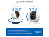 TAPO TC74 Caméra de sécurité intérieure panoramique/inclinable IA Wi-Fi Blanc