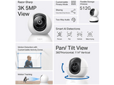TAPO TC74 Caméra de sécurité intérieure panoramique/inclinable IA Wi-Fi Blanc