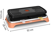 Charger l&#39;image dans la galerie, Gril rose et argenté avec dimensions en cm, sur fond blanc.
