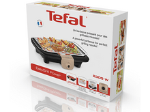Charger l&#39;image dans la galerie, Boîte Tefal EasyGrill Power, avec un grill et des aliments cuits, sur une surface blanche.
