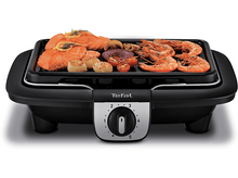 Charger l&#39;image dans la galerie, Un grill électrique avec fruits de mer et légumes cuits, réglé à un niveau de température.
