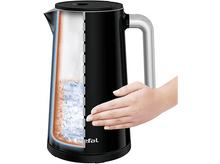 Charger l&#39;image dans la galerie, Une bouilloire noire et argentée, avec une vue en coupe montrant l&#39;eau à l&#39;intérieur.
