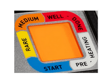 Charger l&#39;image dans la galerie, Gros plan sur un indicateur de chauffage avec des mots comme &#39;saignant&#39; et &#39;bien cuit&#39;.
