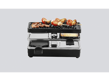 Charger l&#39;image dans la galerie, Un grill raclette avec de la nourriture: tomates, champignons et fromage.
