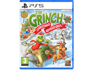 Boîtier de jeu PS5, 'The Grinch Christmas Adventures', avec le Grinch et un chien, avec un sapin de Noël.