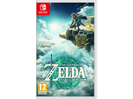 Boîte de jeu Nintendo Switch. The Legend of Zelda: Tears of the Kingdom. Un personnage en haut, fond de ciel.