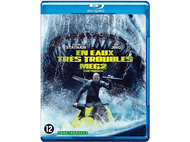 Pochette Blu-ray : Bouche de requin ouverte, homme en jet ski, titre en français et anglais.