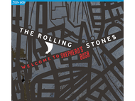 La pochette de l'album des Rolling Stones. Il a un design de carte avec les mots Welcome to Shepherd's Bush.