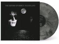 Pochette de l'album 'Floodland' de The Sisters of Mercy, avec une lune et deux visages.