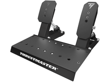 Charger l&#39;image dans la galerie, Pédales de course noires avec le logo Thrustmaster, montées sur une base métallique noire.

