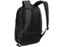 Charger l&#39;image dans la galerie, Sac à dos noir, avec une vue arrière. Montrant les bretelles et le panneau arrière.
