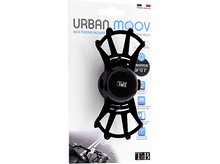 Charger l&#39;image dans la galerie, Support de téléphone de vélo noir sur carte blanche et grise avec vélo en arrière-plan.
