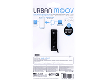 Charger l&#39;image dans la galerie, Support de téléphone de vélo noir sur fond blanc, texte et icônes.
