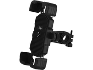 Support de téléphone noir pour vélo avec pinces réglables et logo tnb.