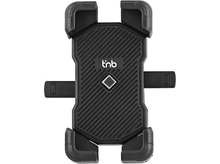 Charger l&#39;image dans la galerie, Support de téléphone noir pour vélo avec design nervuré et mécanisme rotatif.
